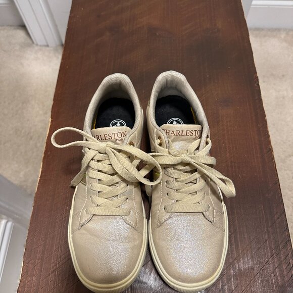 Charleston Shoe Co. Chessey Sneaker - Tan/Champagne/Metallic - Picture 11 of 12